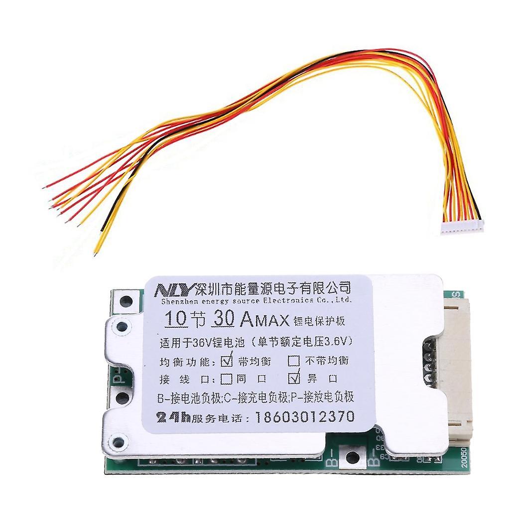 unbrand 30a 36v 10s Lithium Battery Charging Board Bms For Protection With Balance Funct