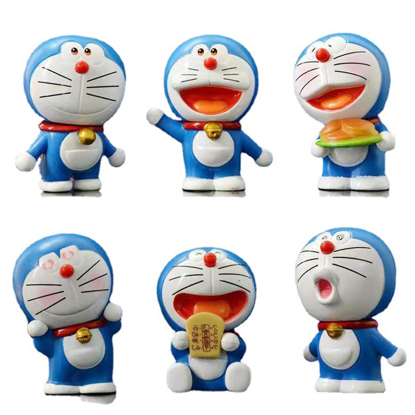 Remorui 6Pcs Doraemon Figures Cartoon Craft PVC Model Figurines Collectible Japan Anime Action Figure Blue Cat Model Toy Cake Decoration