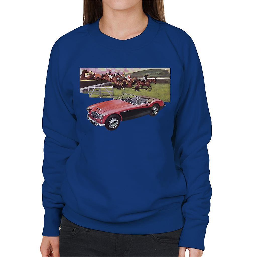 Austin Healey Sports Horses Jump British Motor Heritage Women's Sweatshirt Royal Blue Large