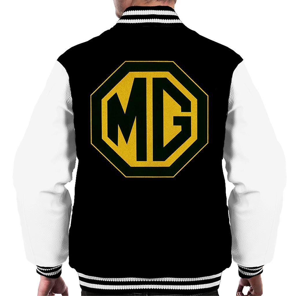 MG Black And Gold Logo British Motor Heritage Men's Varsity Jacket Black/White Medium