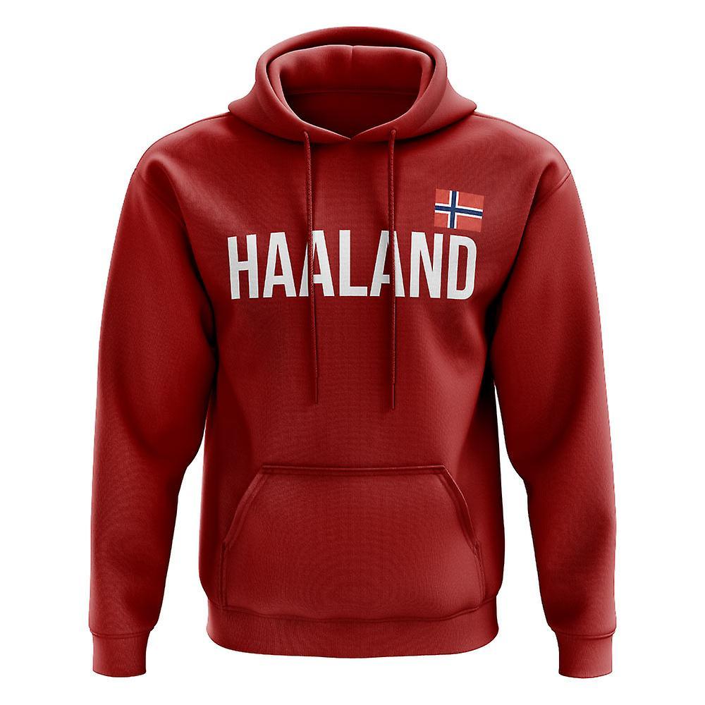 UKSoccerShop Erling Haaland Norway name hoody (red) Medium (38-40 inch)