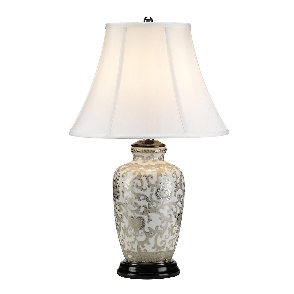 Silverthistle 1 Light Table Lamp White Silver Finish E27