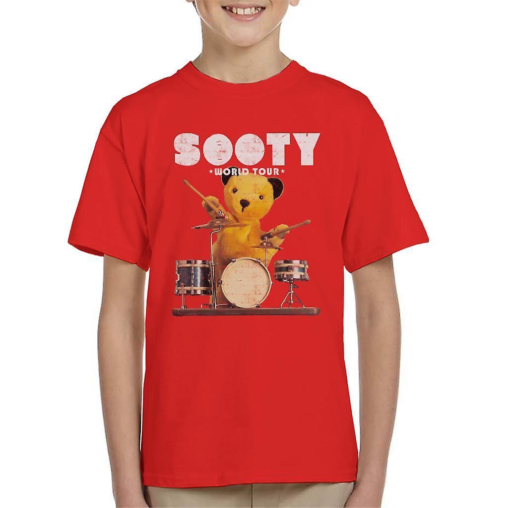 Sooty World Tour Drums Kid's T-Shirt Red X-Large (12-13 yrs)