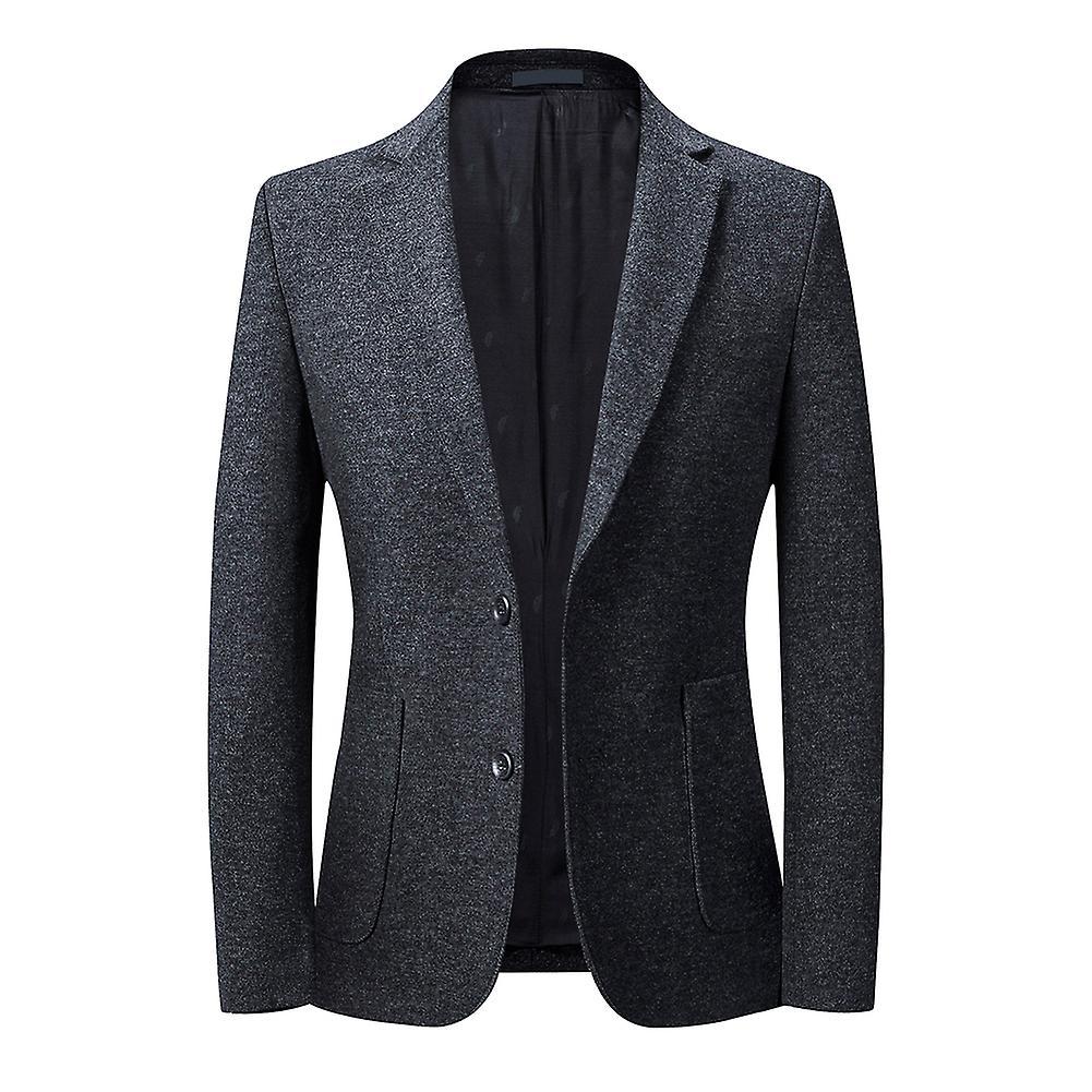 Allthemen Mens Casual Slim Fit Two-button Sports Jacket Black XS