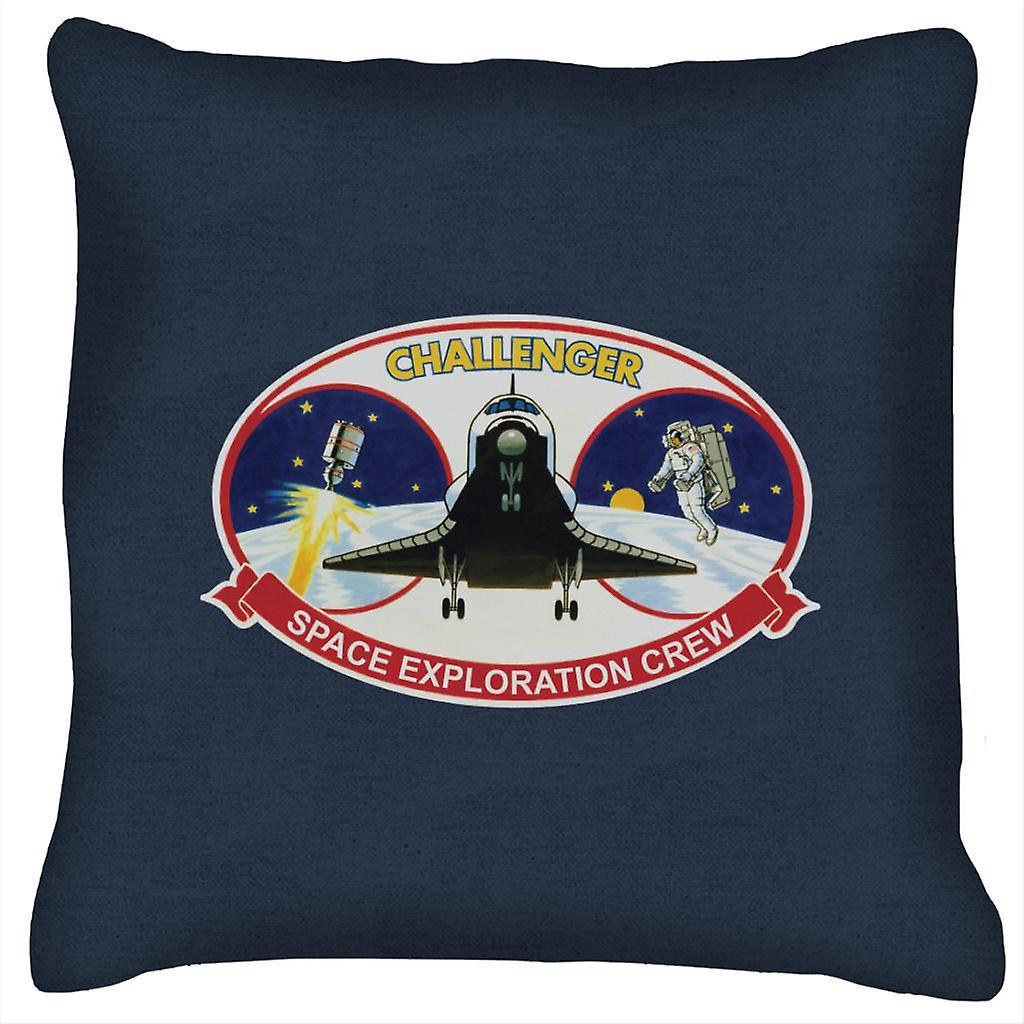 NASA STS 41B Challenger Mission Patch Cushion Navy Blue 40 x 40cm