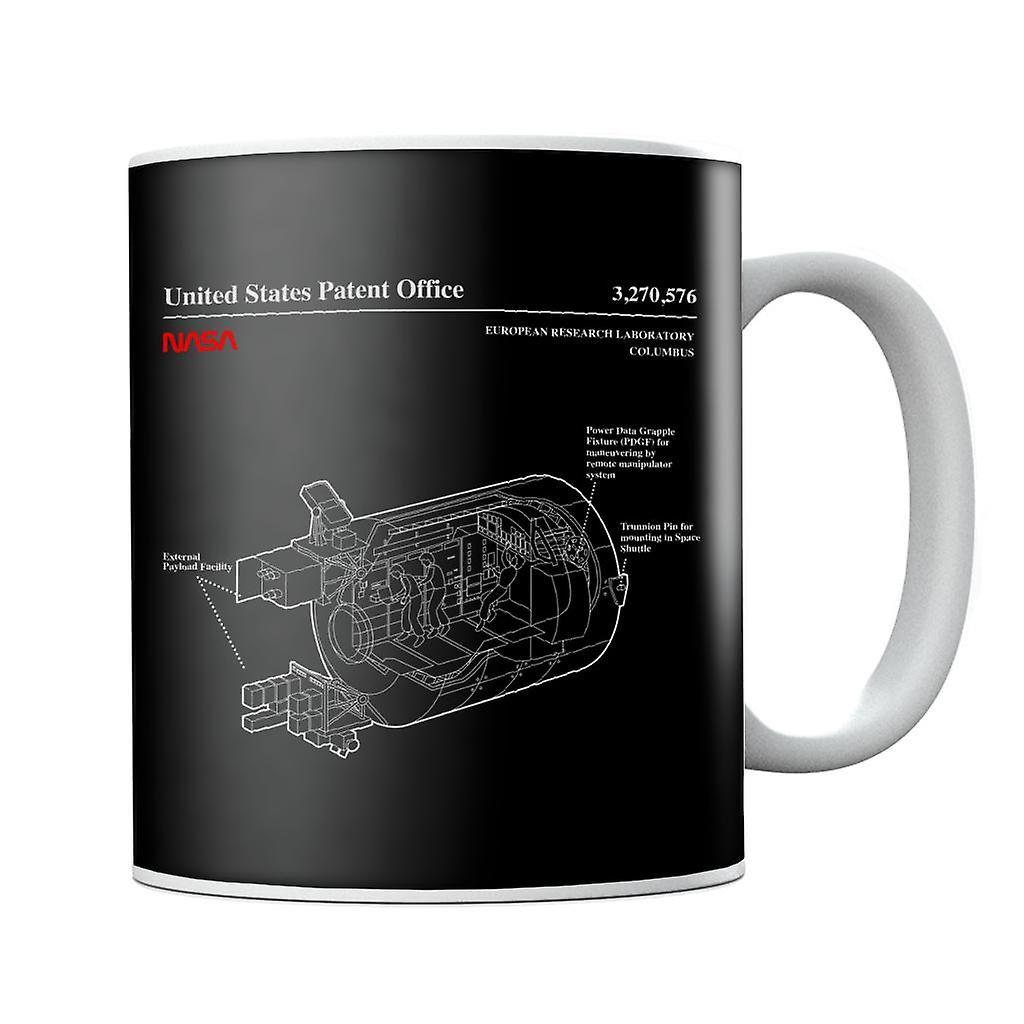 NASA European Research Laboratory Columbus Blueprint Mug Black 10oz