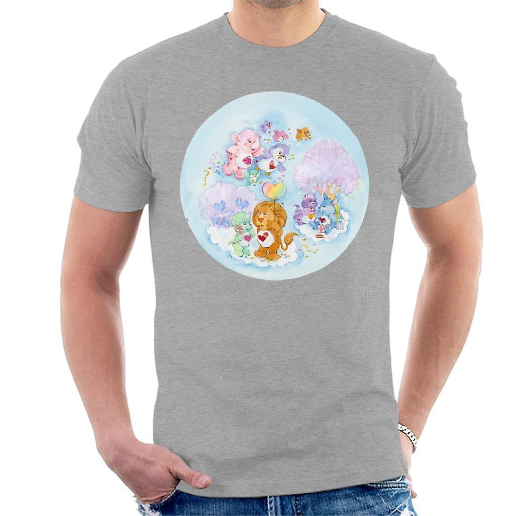 Care Bears Brave Heart Lion Pink Trees Men's T-Shirt Heather Grey Small