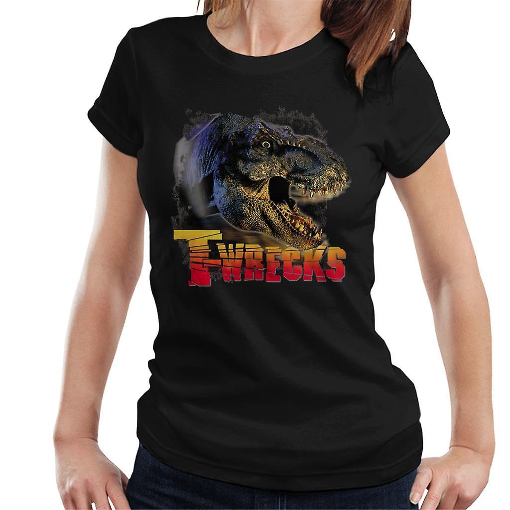 Jurassic Park T Wrecks Women's T-Shirt Black XX-Large