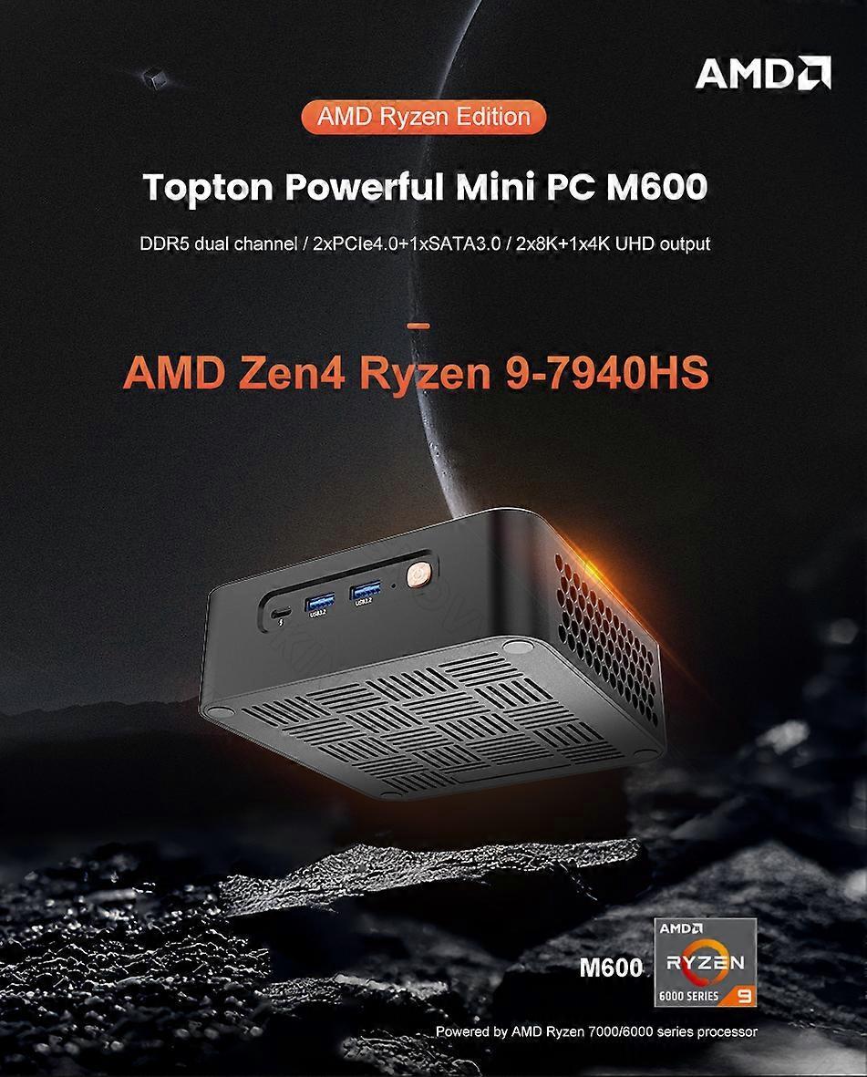 Redkid Morefine New Amd Mini Pc Gamer M600 Ryzen 9 7940hs Mini Desktop Computer 2xddr5 2xpcie4.0 2x2.5g Lan Windows 11 Htpc Wifi6 Bt5.2 No Ram No S...