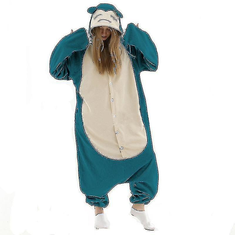 Hono Animal Kigurumi Onesie Pajama For Adults, Snorlax Costume, Men Women Full Body Pyjama M