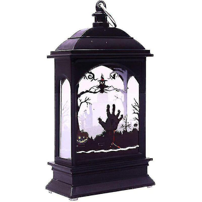 Tianzun Halloween Led Candle Lantern, Portable Halloween Pumpkin Skeleton Castle Night Light, Small Retro Decorative Lamp, Outdoor Indoor Hanging L...