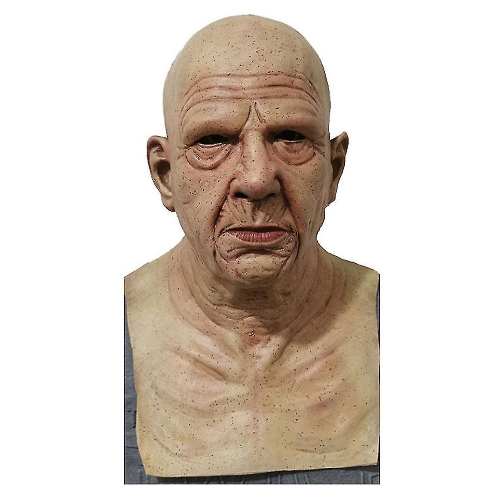 Sszfv Old Man Face Cosplay Latex Mask Halloween Realistic Disguise Carnival Party Fancy Dress Up Costume Props B