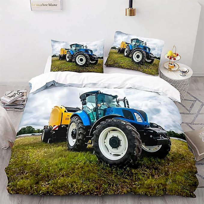 Duvet Cover Sets Duvet Cover Set Tractor Bedding Sets Soft Microfiber Single Quilt Cover 3d Tractor Bedroom Decor For Kids A 135x200cm