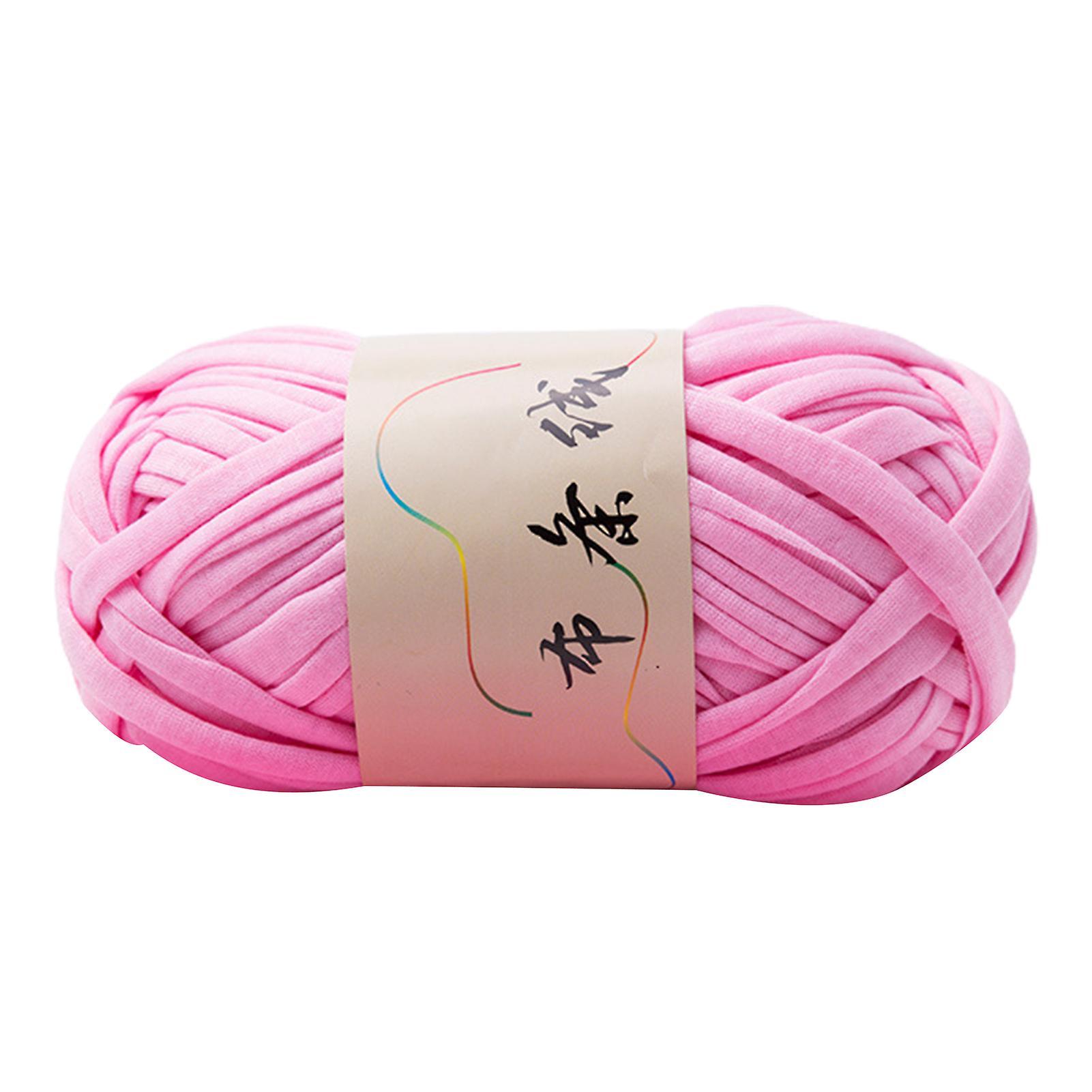 wirlsweal Cloth Yarn Hand-knit Hard to Shrink Multi-colored Soft Carpet Yarn for Carpets Medium Pink