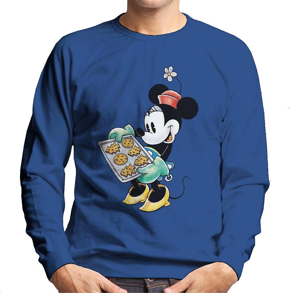 Disney Christmas Minnie Mouse Festive Baking Men's Sweatshirt Royal Blue X-Large