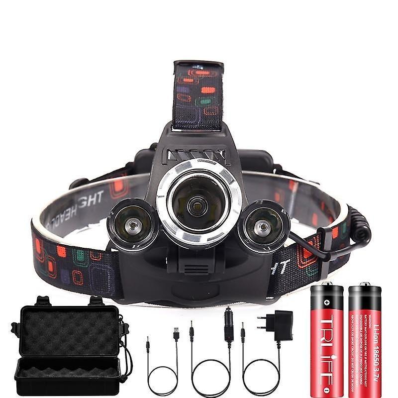 Slowmoose Powerful Led Headlight Headlamp - Lumens Flashlight Torch, 18650 Battery EU