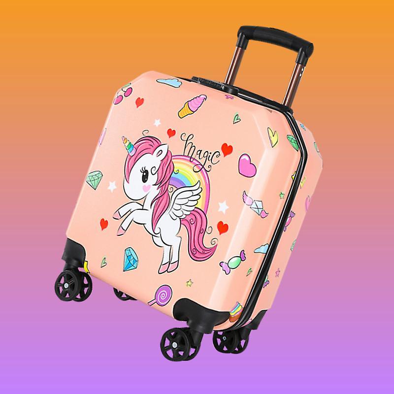 Redkid New Round Unicorn Luggage,18 Inch Kids Travel Suitcase,carry On Trolley Luggage,cabin Rolling Luggage,girls Boy Trolley Case Bag 1PCS 18inch