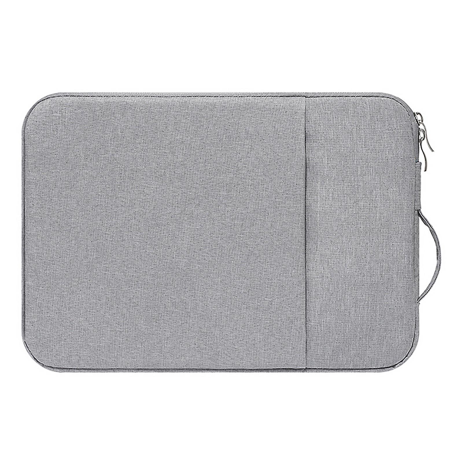 Cremlank Laptop Bag Ultra-thin Large Capacity Waterproof 15.6 Inch Notebook Sleeve Carrying Case Handbag for Business Light Grey L