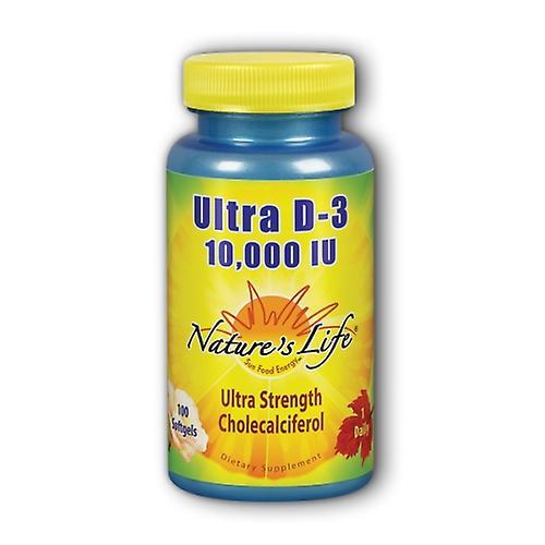 Nature's Life Ultra D-3, 10, 000 IU, 100 Softgels (Pack of 1)