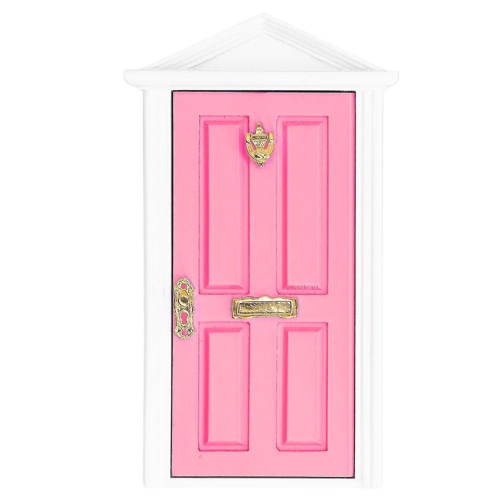 Fairy Door, Doll House Miniature Fairy Door for 1:12 Doll House - Brightly Colored Wooden Mini Door with Vivid Details