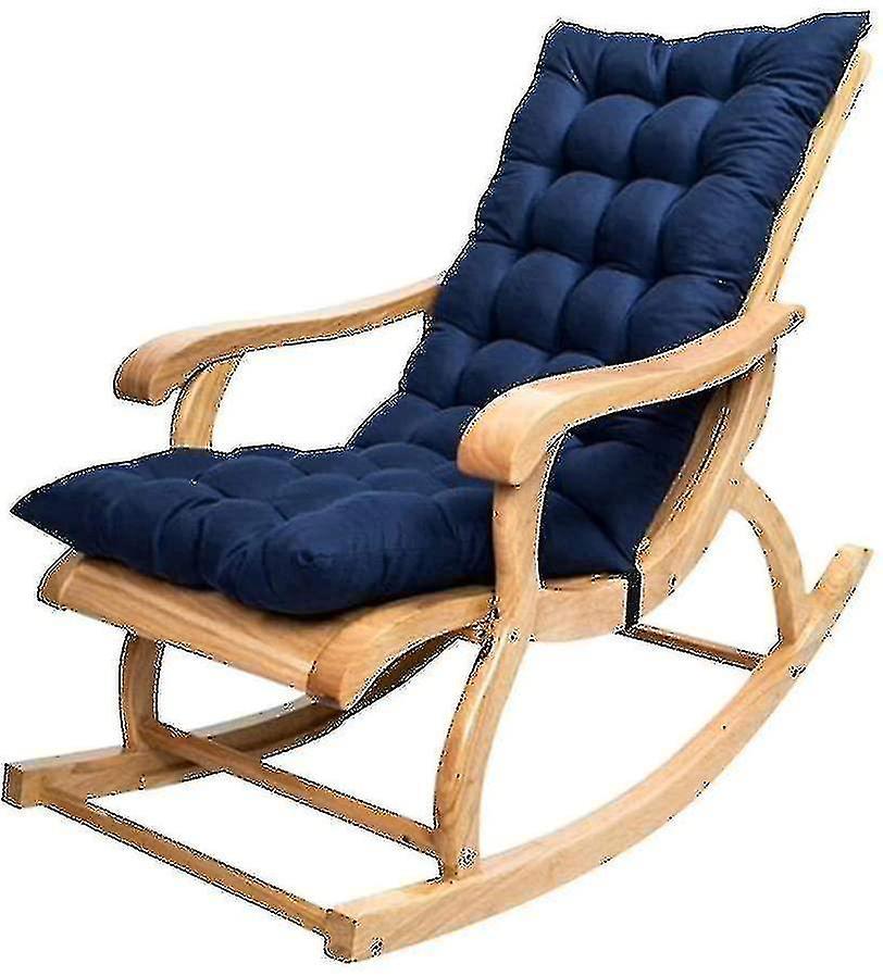 Mike Long Folding Recliner Rocking Chair Cotton Cushion Plush Cushion Bamboo Chair Cushion Wooden Folding