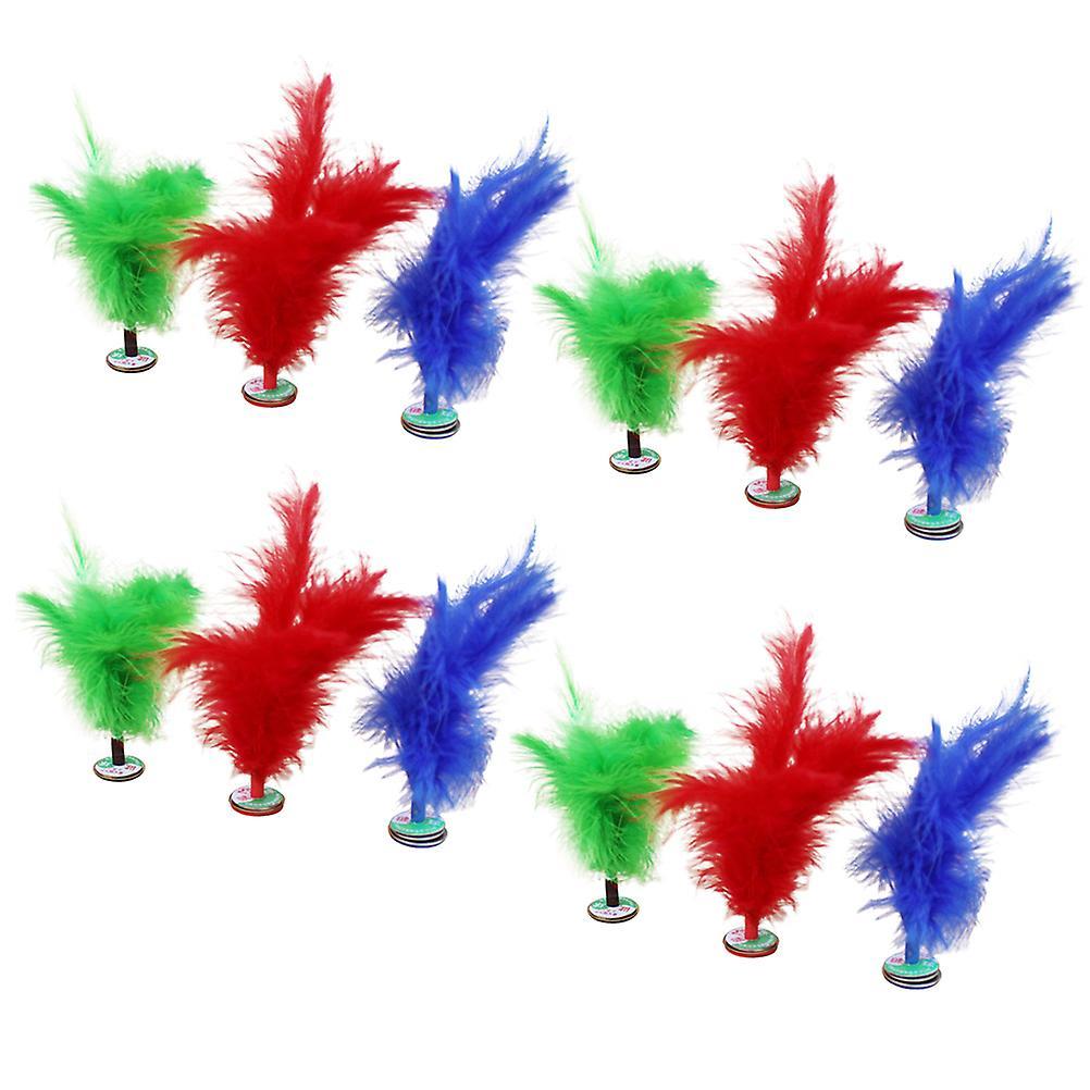 Tinksky 12 Pcs Chinese Kicking Shuttlecock Chinese Feather Jianzi Kick Shuttlecocks Toy 12.00X2.00X2.00CM