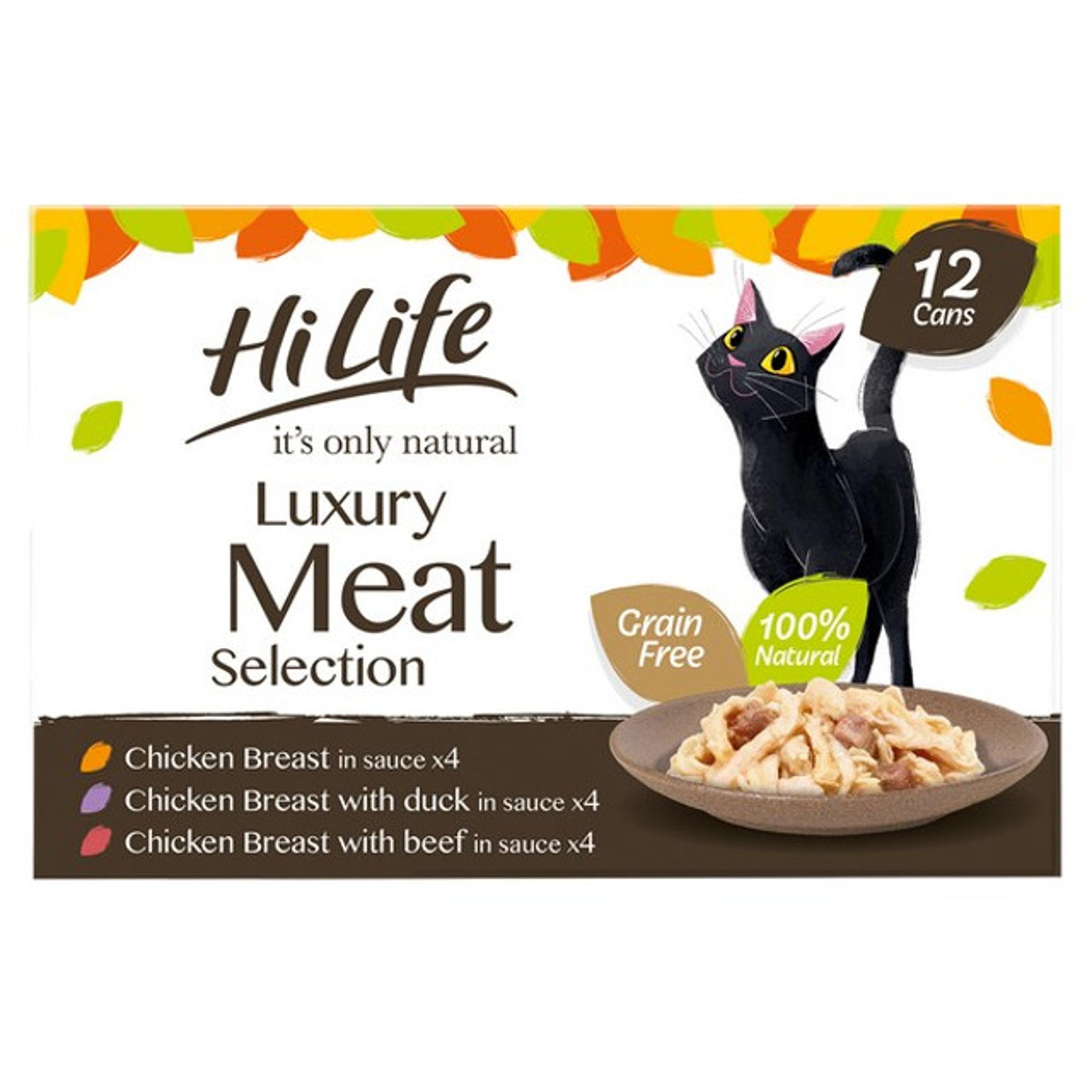 HiLife It's Only Natural Luxury Meat Selection Wet Cat Food 12 X 70g