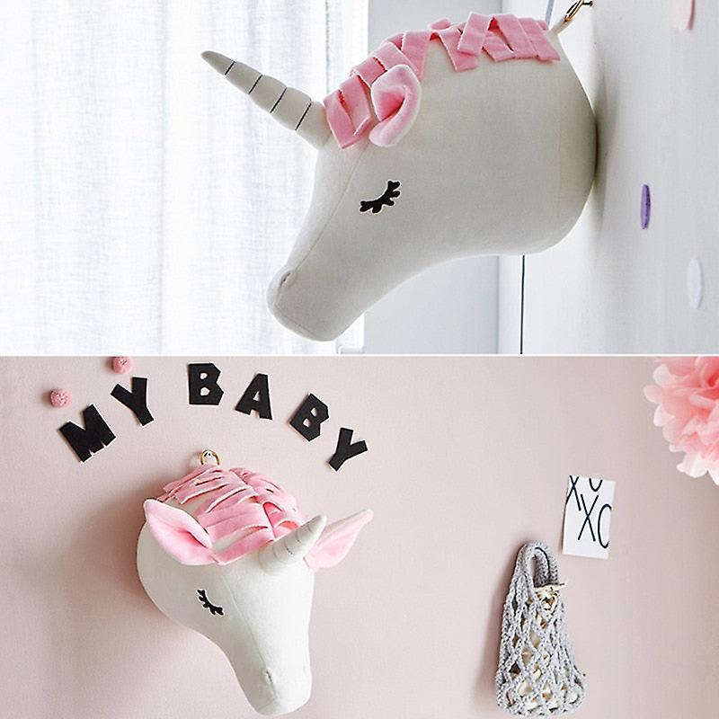 Slowmoose Plush Animal Heads-toys Nursery Room And Wall Decoration Unicorn