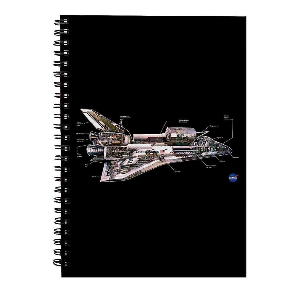 NASA Space Shuttle Schematic Diagram Spiral Notebook Black 15 x 21 cm