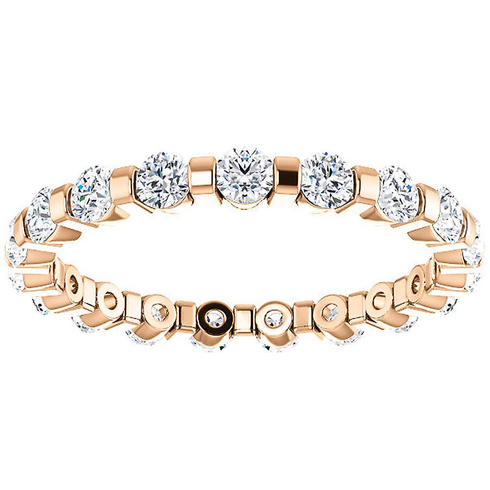 Pompeii3 1 Ct Diamond Bar Set Eternity Wedding Ring in 14k Rose Gold 9