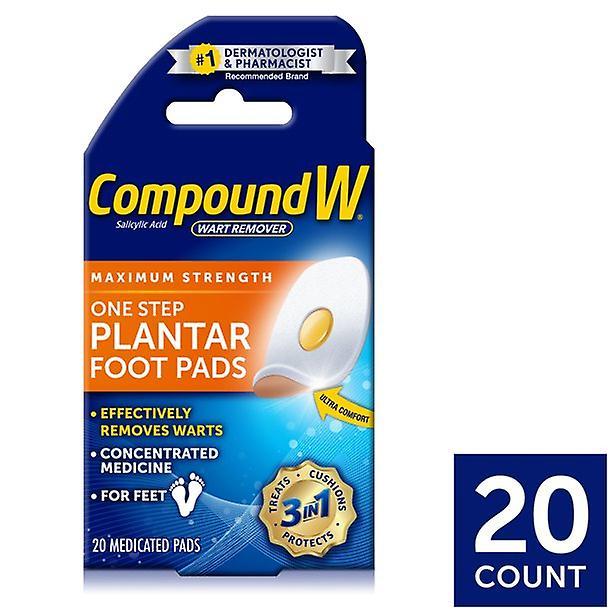 Compound w maximum strength one step plantar wart remover foot pads, 20 count