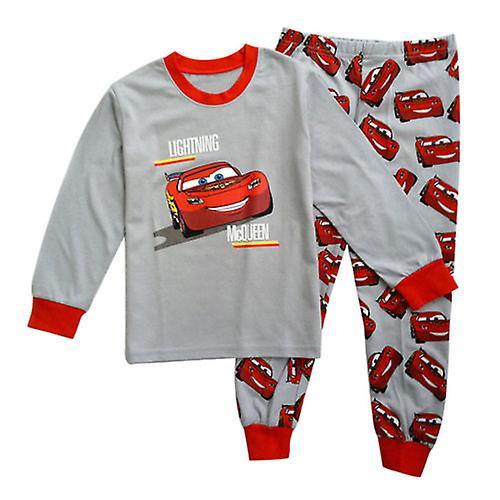 Shakub Cars Lightning Mcqueen Print Kids T-shirt + Pants Set Boys Loungewear Outfit Pajamas 4-5 Years