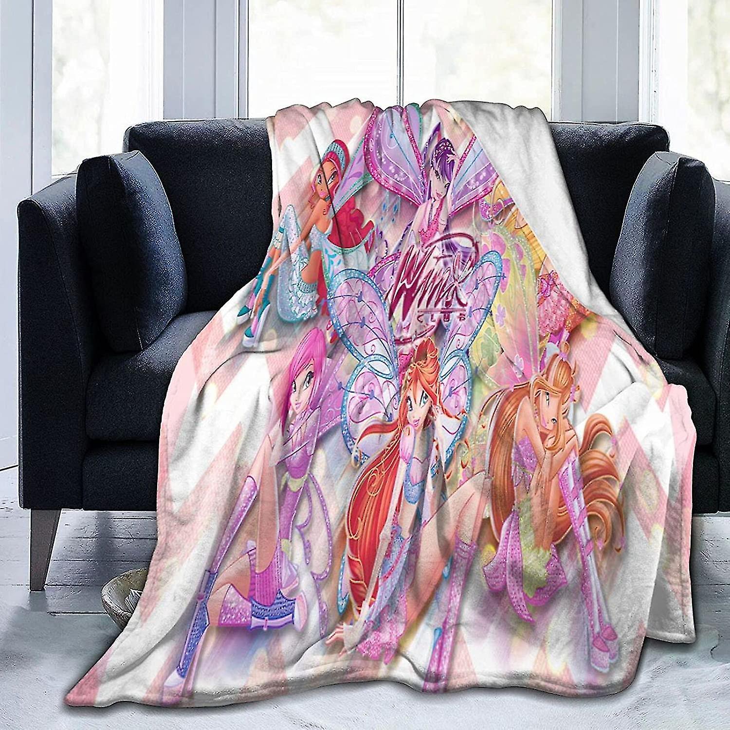 Qzsc The Winx Club Super Soft Fluffy Snugly Solid Flannel Fleece Throws For Sofa Bed Blankets -w172 50x40in 125x100cm