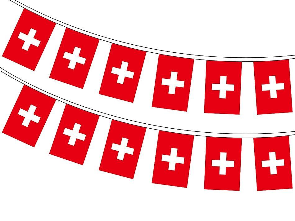 Scitoo 20pcs/set   Switzerland    Bunting Flags Pennant String Banner  Swiss Flag Buntings Festival Party Holiday Camouflage 14 by 21cm 20pcs