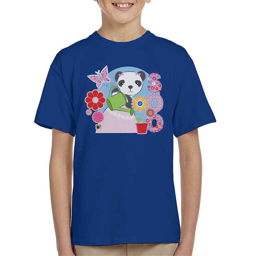 Sooty Soo Watering Flowers Kid's T-Shirt Royal Blue Medium (7-8 yrs)