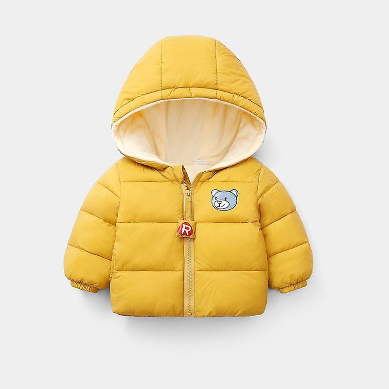 Slowmoose Hooded Thickened Down Jacket For Babies Yellow 12-18M