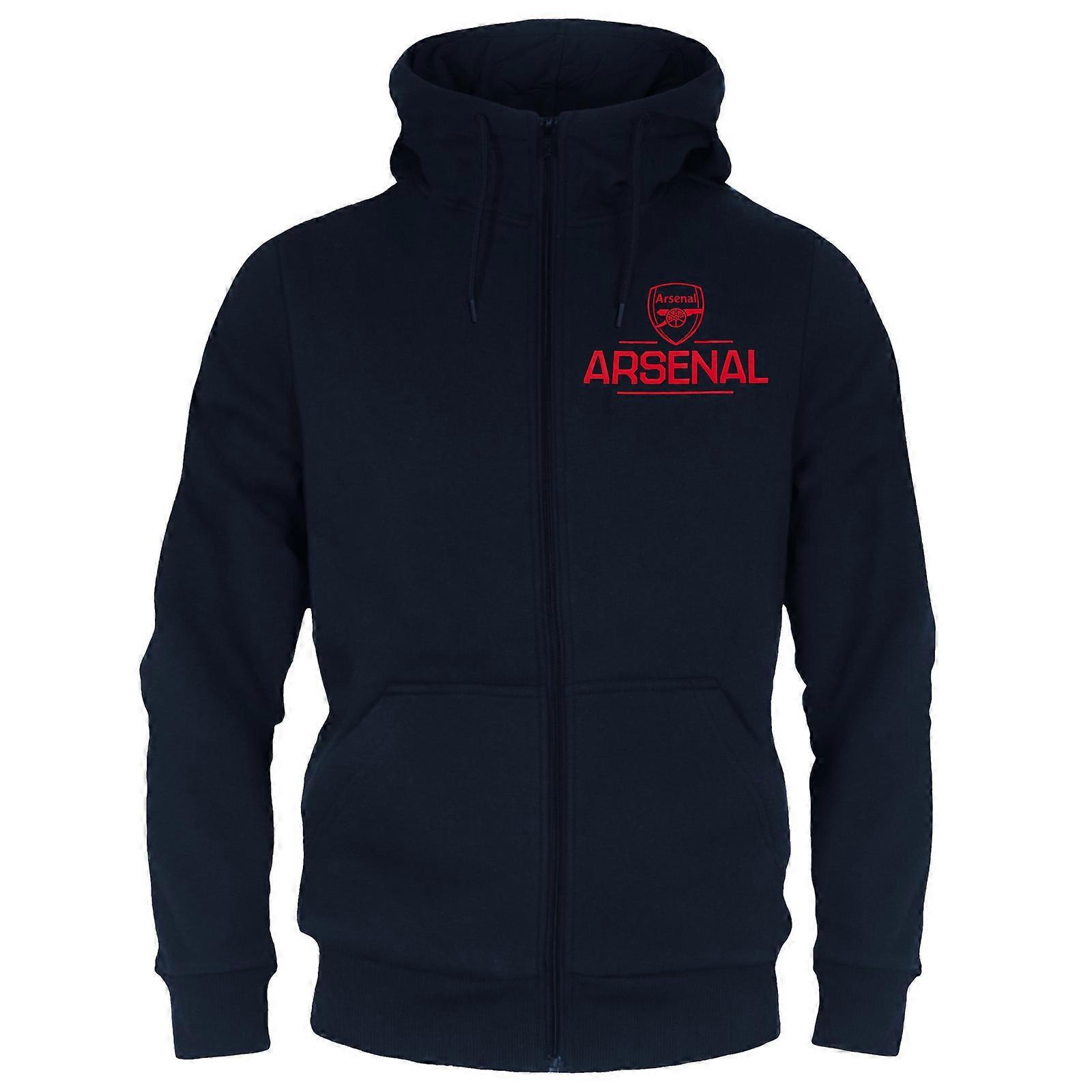 Arsenal FC Mens Hoody Zip Fleece OFFICIAL Football Gift Navy Blue Large