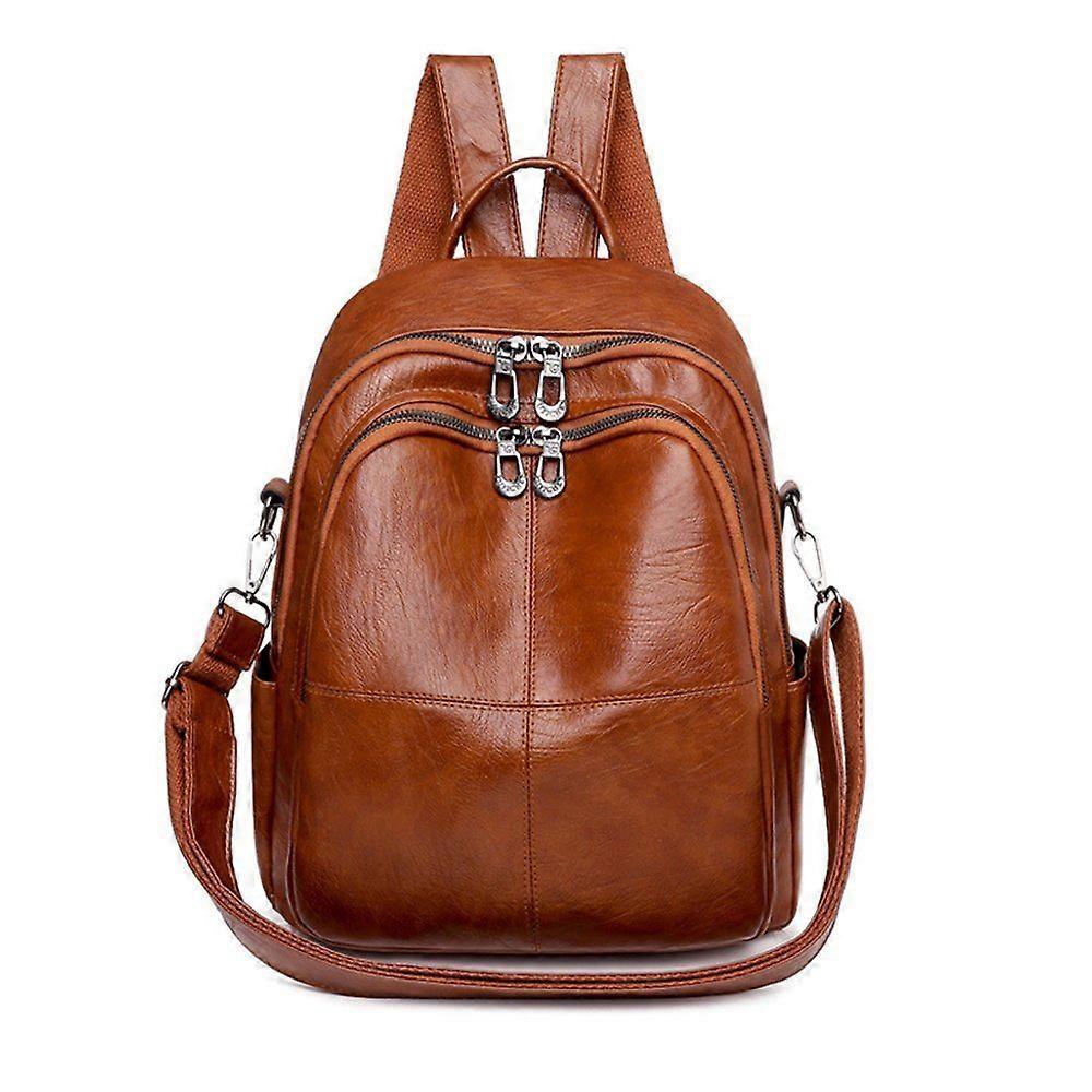 Elrachen Mini Backpack Women's Small Genuine Leather Backpack Fashion Plain Backpack Shoulder Bag