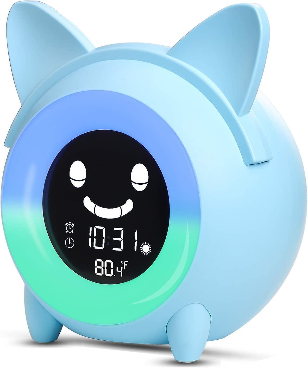 Yeye Alarm Clock for Kids, Sleep Trainer for Kids, Bedroom Wake Up Clock Cute Digital Clock with Temperat