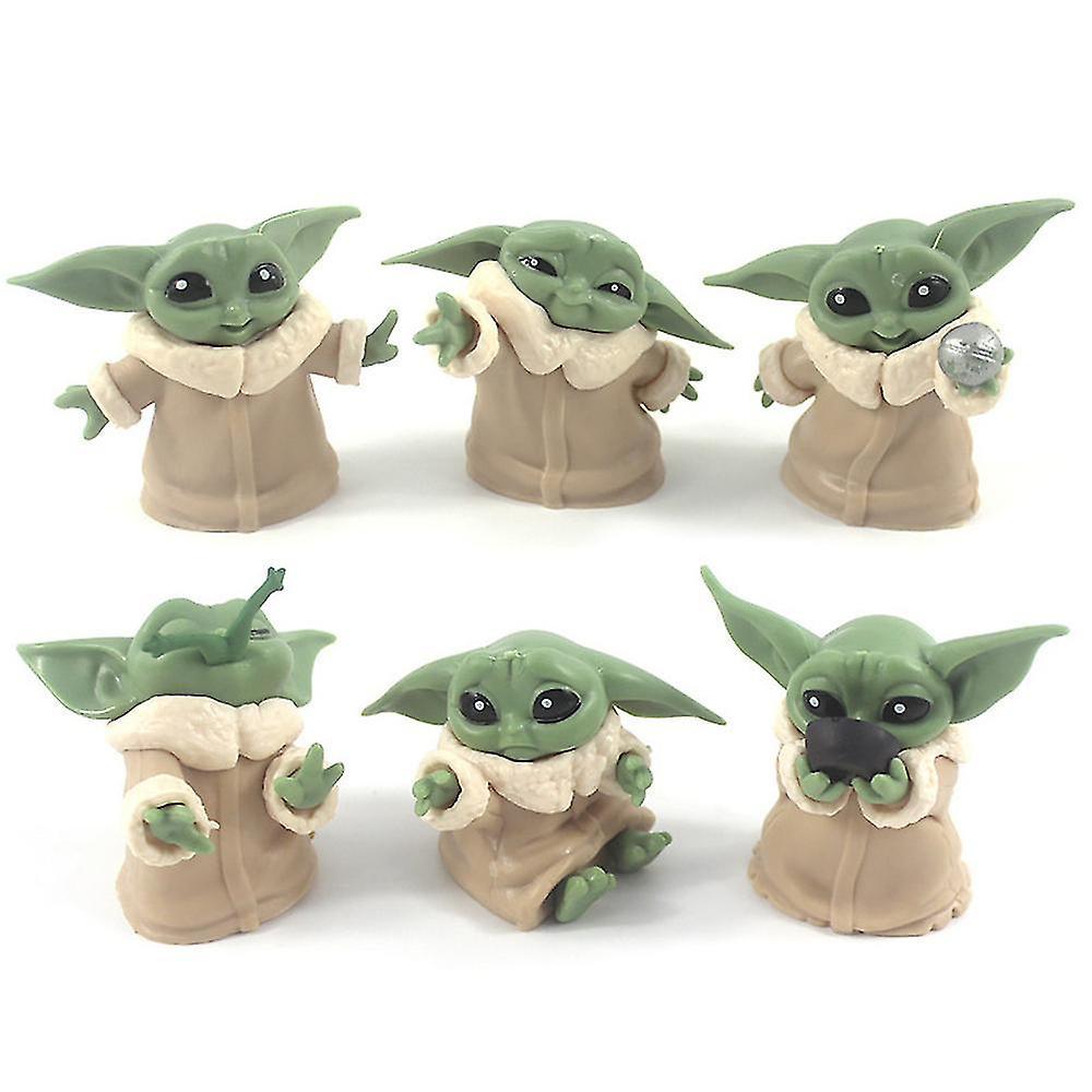 Lequeen Yoda Baby Mini Figures Modle Toy Cake Topper Set Kids Birthday Party Decoration Supplies Mini Gifts