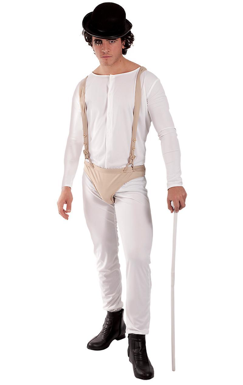 Orion Costumes Mens Clockwork Orange Delinquent Man Horror Movie Halloween Fancy Dress White Extra Large