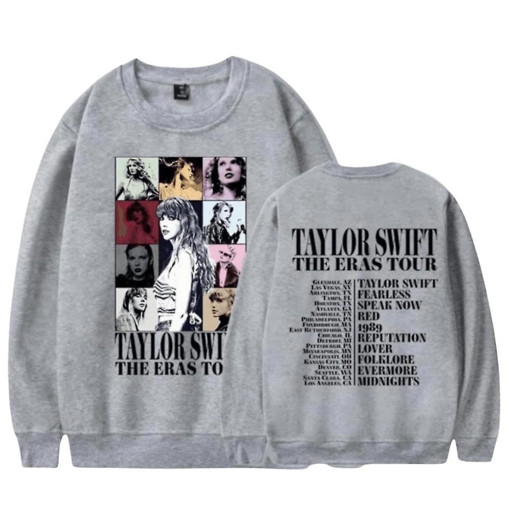 Besser Taylor Swift The Eras Tour Sweatshirt Long Sleeve Crew Neck Casual Jumper Pullover Tops Fans Gifts For Men Women Friends Gray S