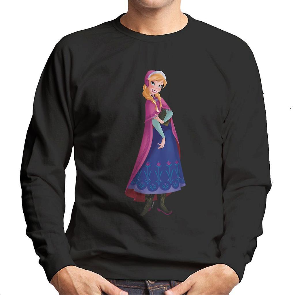 Disney Frozen Princess Anna Smiling Men's Sweatshirt Black Medium