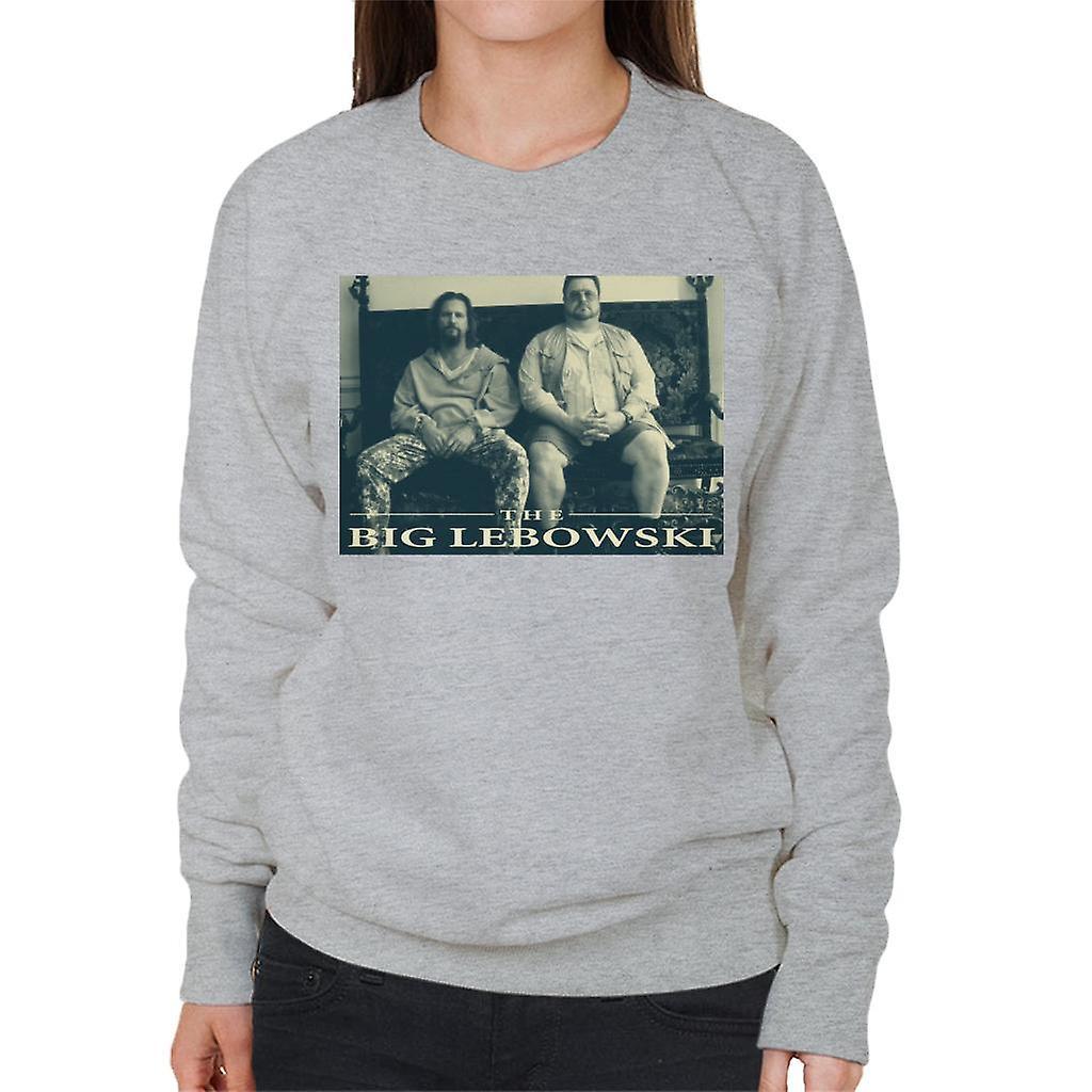 The Big Lebowski The Dude And Walter Sofa Women's Sweatshirt Heather Grey Large