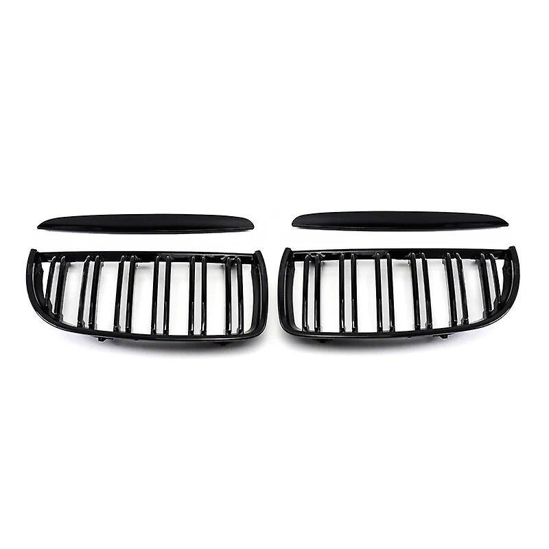 Eccpp Car Front Grille Racing Front Sport Grill Gloss Black Double Slat Kidney Grille For Bmw E90 E91 3 Series 2005-12 320i 325i 330i All Black