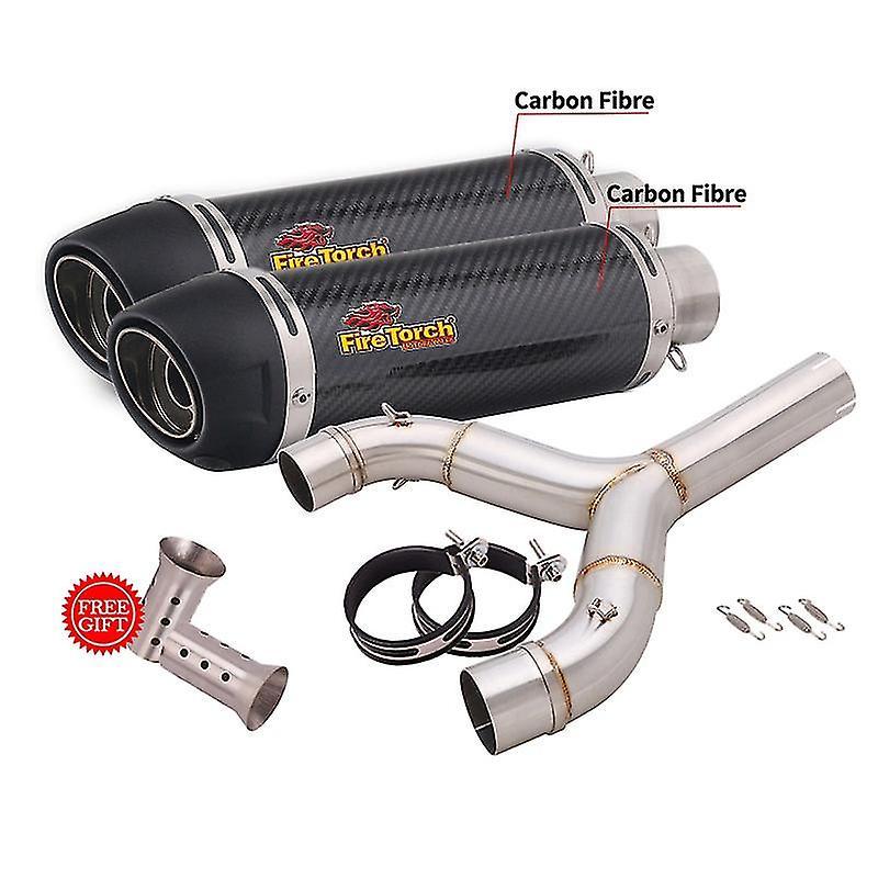 Ruinu Slip-on Dorsoduro Dd750 Middle Pipe Espace Moto Connect Carbon Fiber 51mm Muffler For Aprilia Dorsoduro 750 2008 - 2016 Smv750 Gold