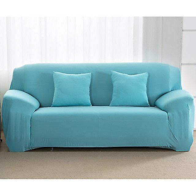 Slowmoose 1pc Elastic Sofa Cover Cotton - All Inclusive Stretch Slipcover Sofa Towel Light Blue 3-seater 190-230cm