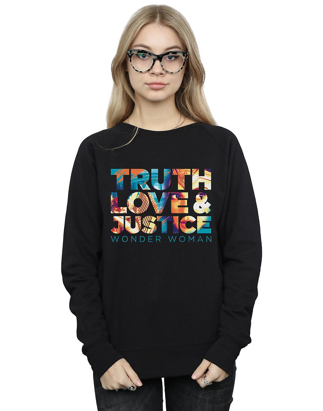 Absolute Cult DC Comics Women's Wonder Woman 84 Diana Truth Love Justice Sweatshirt Red Large