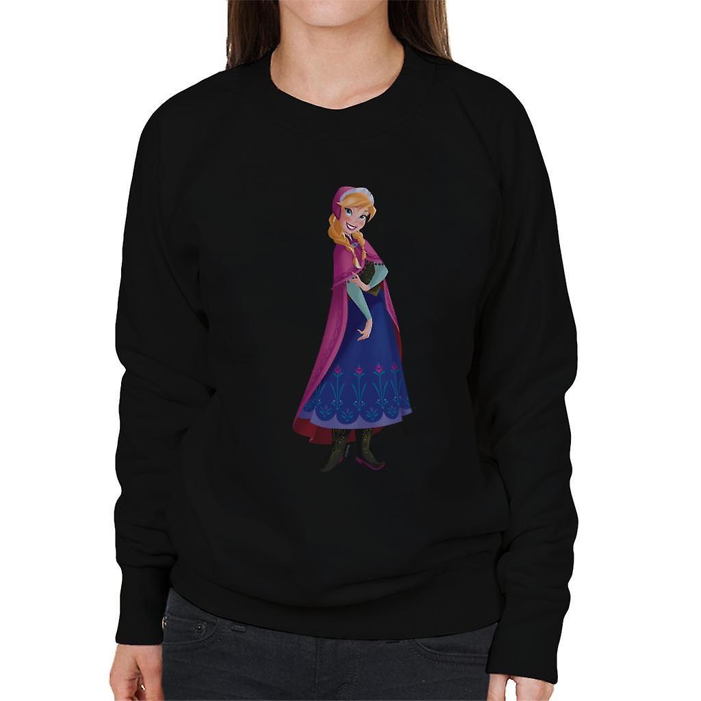 Disney Frozen Princess Anna Smiling Women's Sweatshirt Black Medium