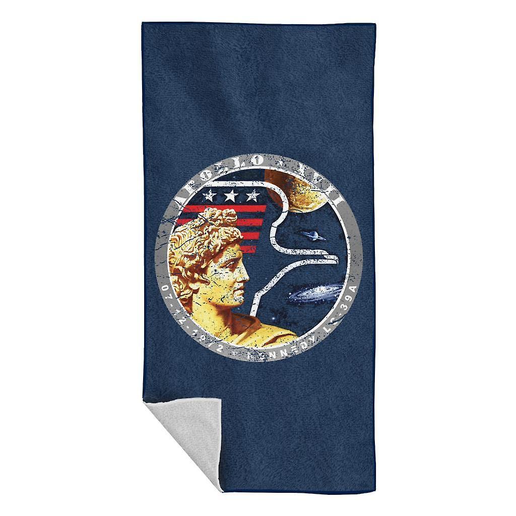 NASA Apollo 17 Mission Badge Distressed Beach Towel Navy Blue 70 x 140cm